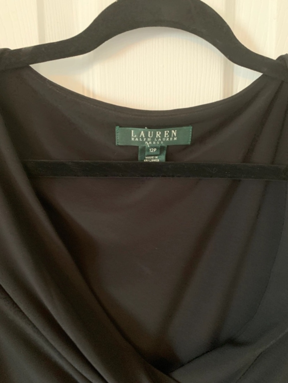 Lauren Ralph Lauren Black V-Wrap Cocktail Dress